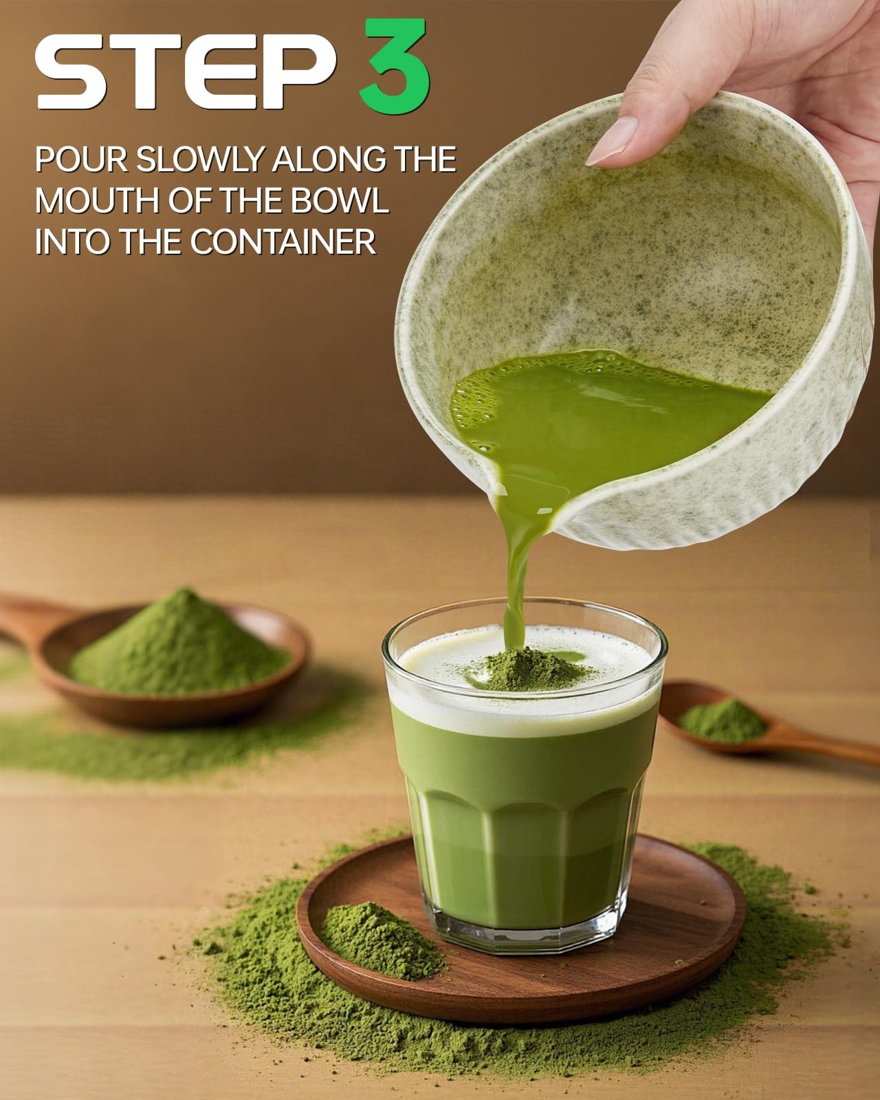 Matcha Whisk Set 7pc 20oz Bowl Sifter Tea Towel Ceremony Tea Kit