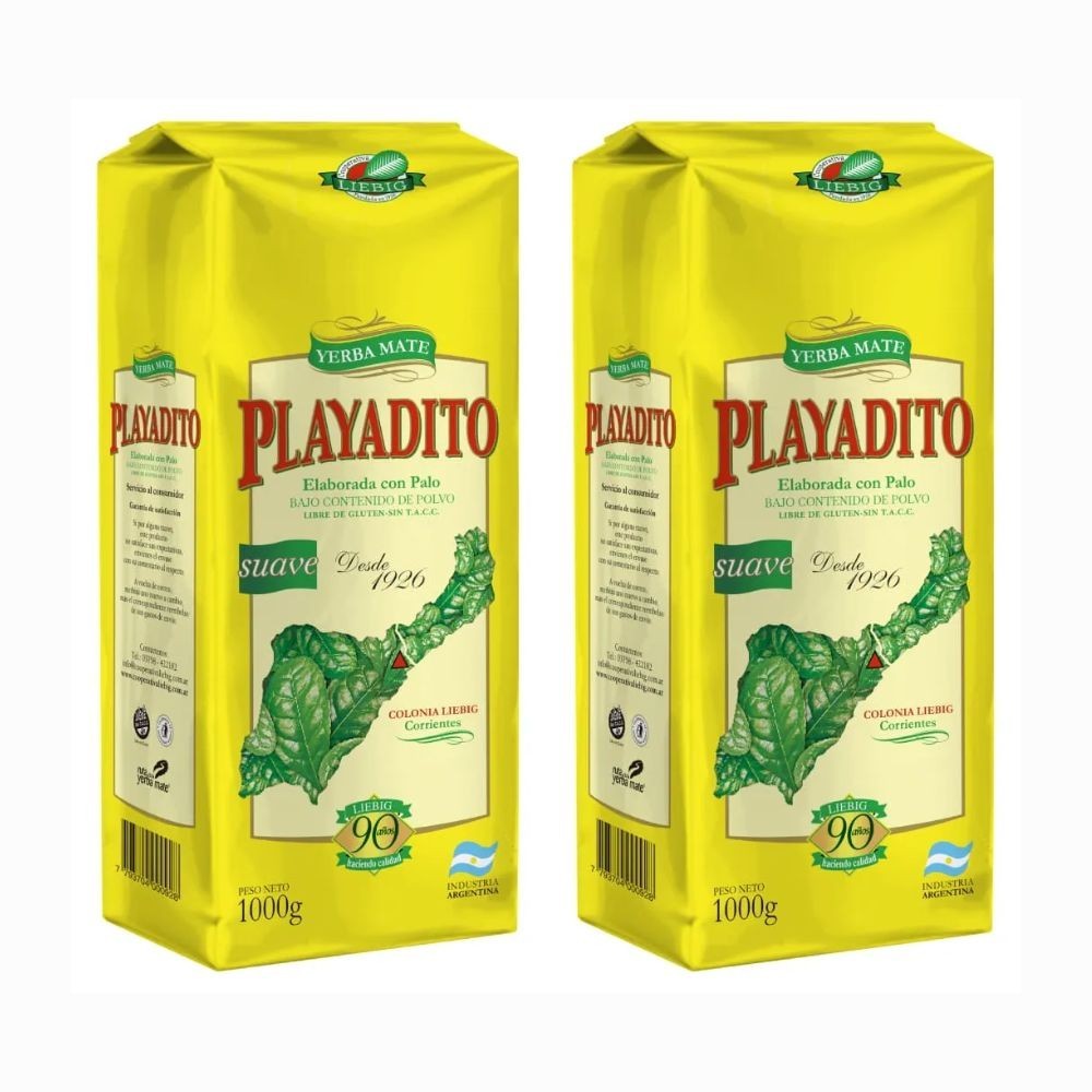 Playadito Yerba Mate Tea – 2 Pack (1kg / 2.2lb Each) – Traditional Loose Leaf