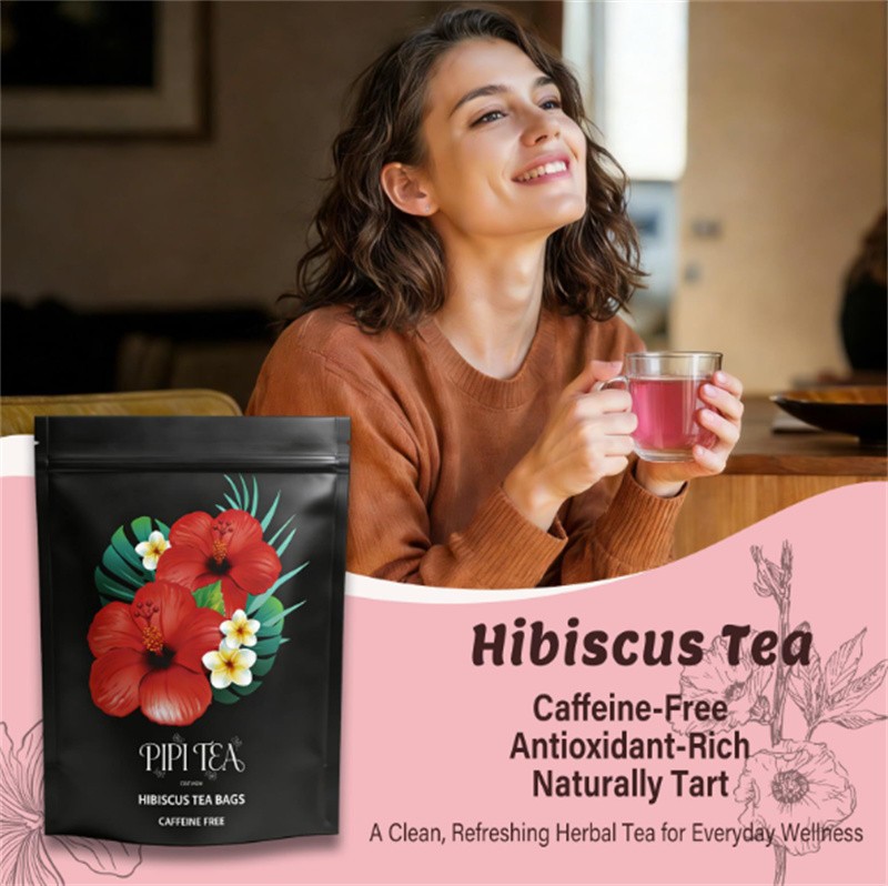 4X PiPi Tea Organic Hibiscus Tea Bags – Caffeine Free Herbal Tea Rich in Antioxi
