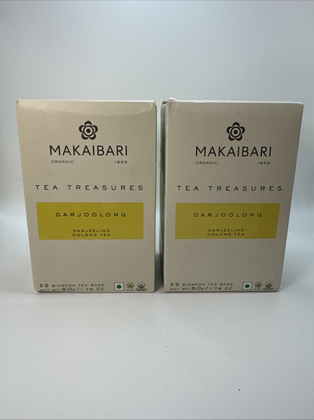 2x Makaibari Tea Treasures Darjoolong Tea USDA Certified 100 Grams Total 07/2026