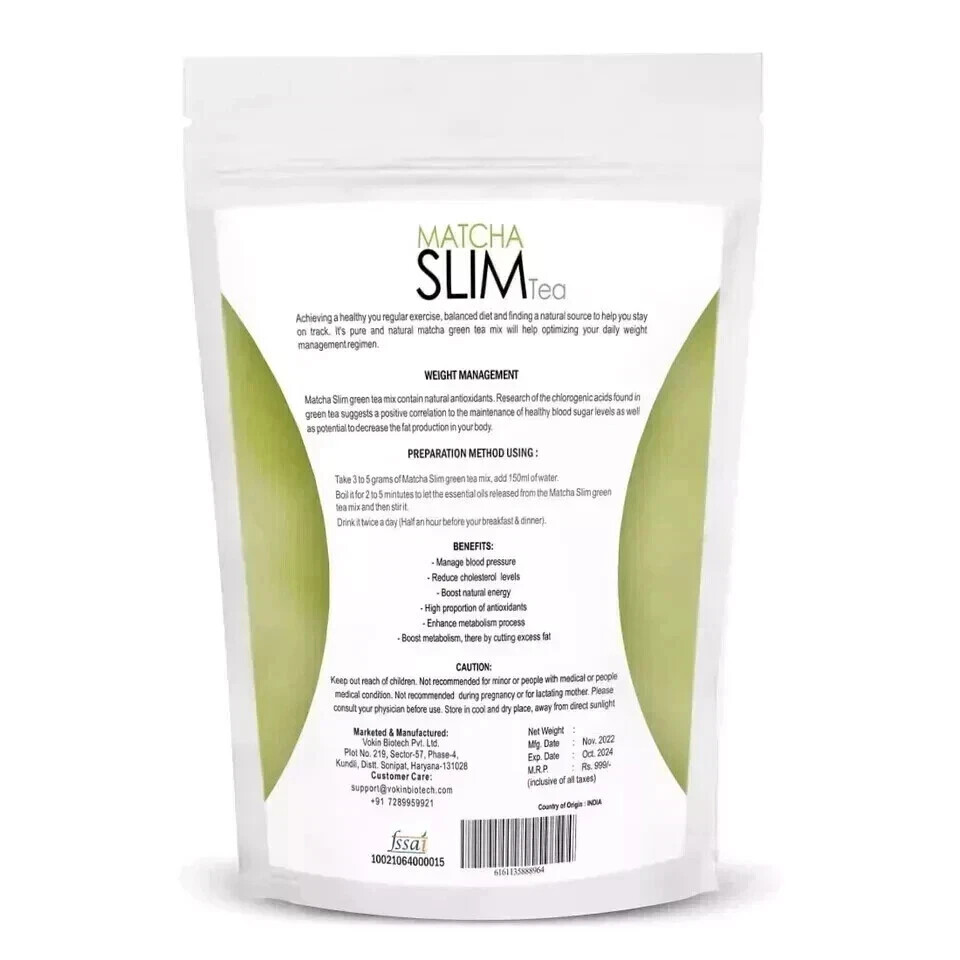 Matcha Slim Green Tea Weight Management High In Antioxidants Detoxifying -(50gm)