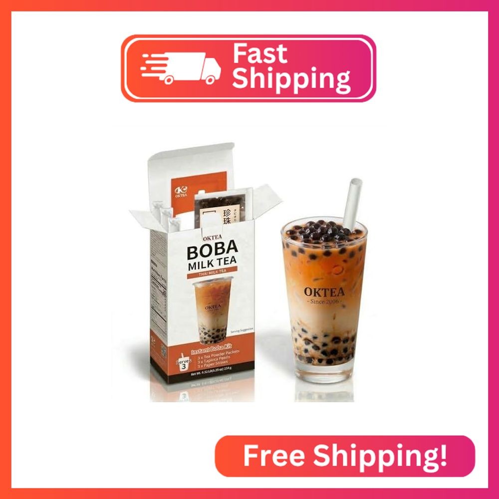 OKTEA Thai Essence Bubble Pearl Milk Tea Kit – Rich & Creamy Style, Assam Tea Bl