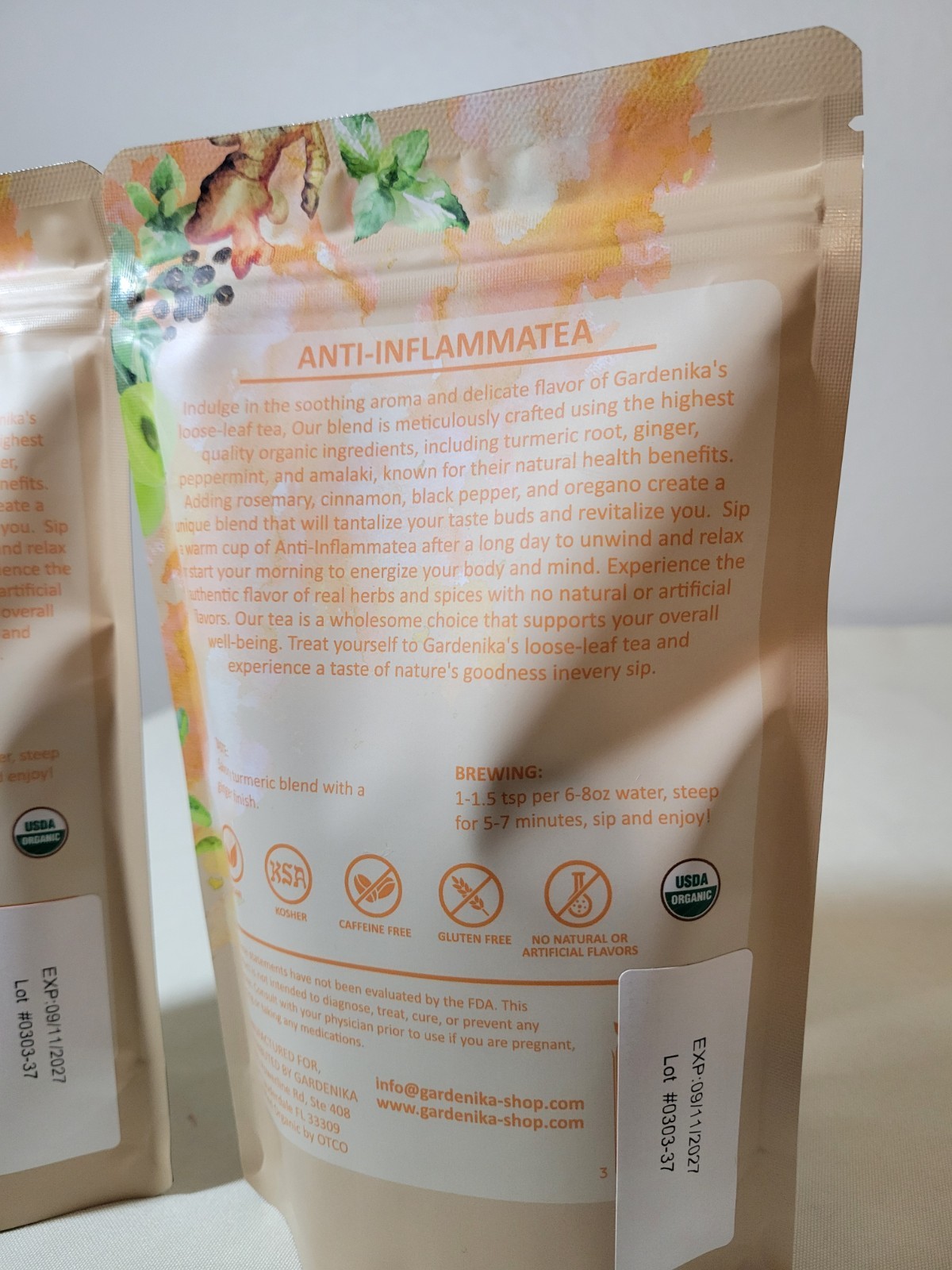 Gardenika Organic Anti-Inflammatea Loose Leaf Tea – Pack of 2 (4oz Each) – New