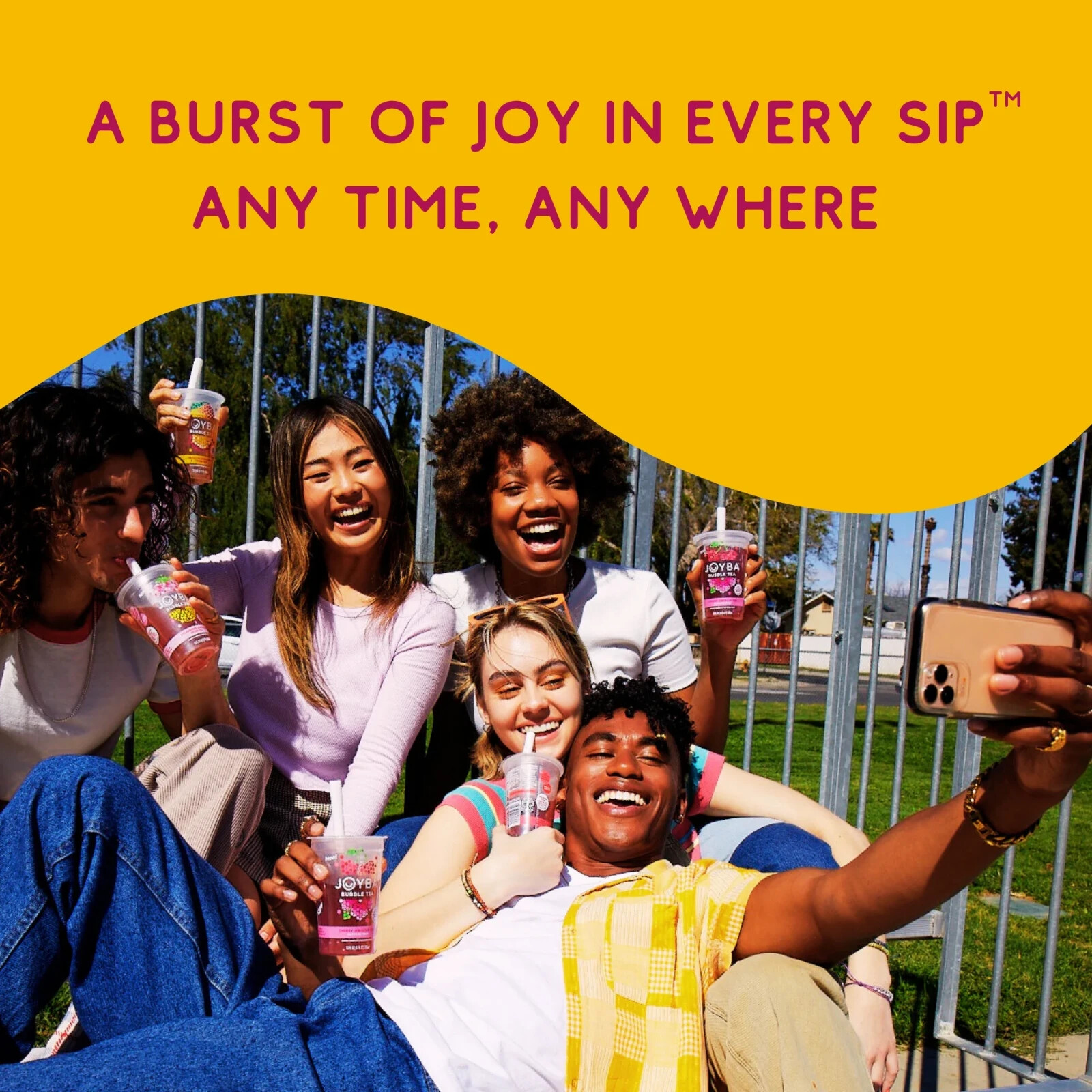 Joyba Mango passionfruit green tea Bubble Tea, 12 fl oz (Pack of 4).