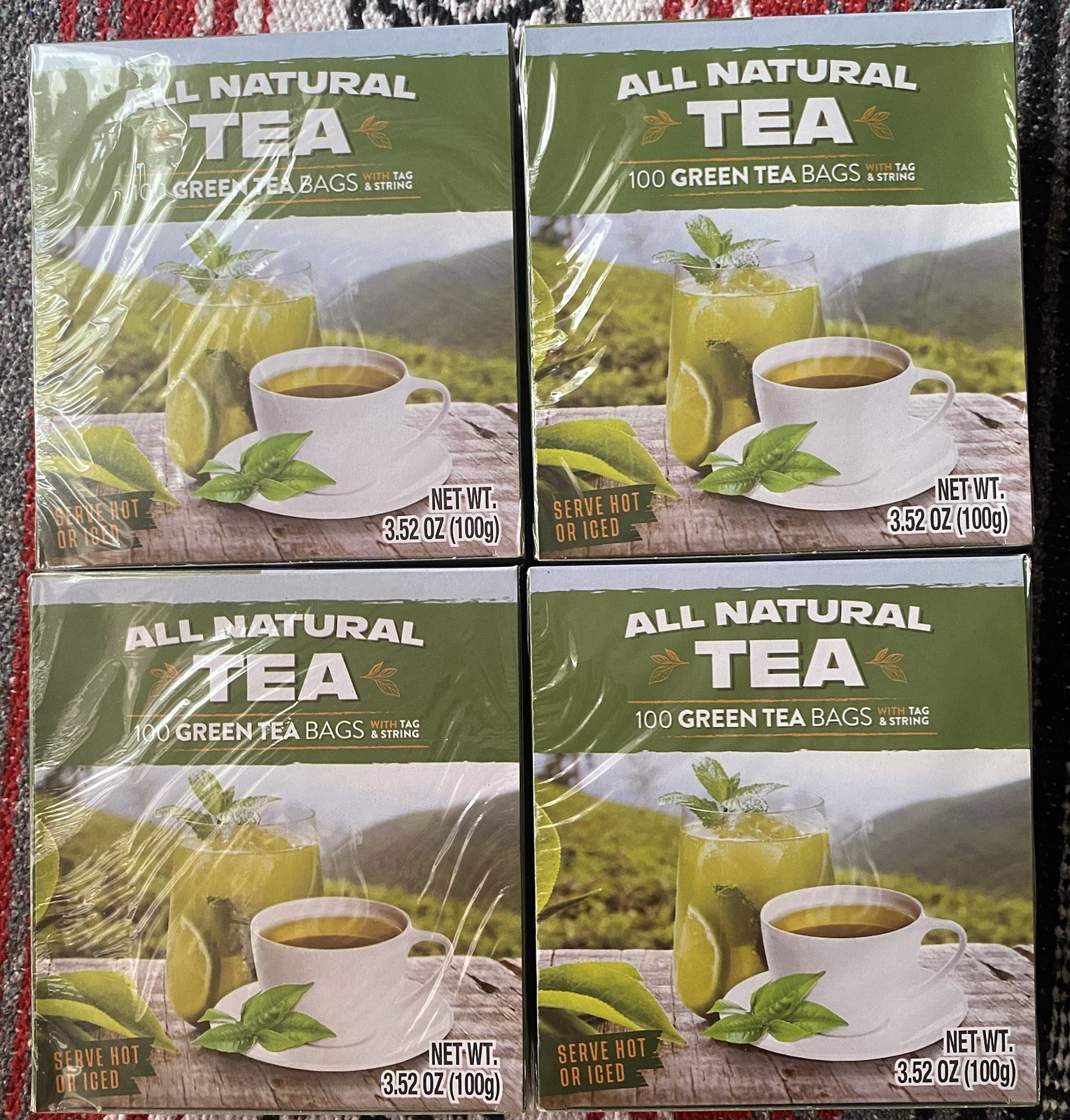 400pcs./bags All Natural Green Tea W/ Tag & String (4 Boxes, 100 Bags Each Bag)