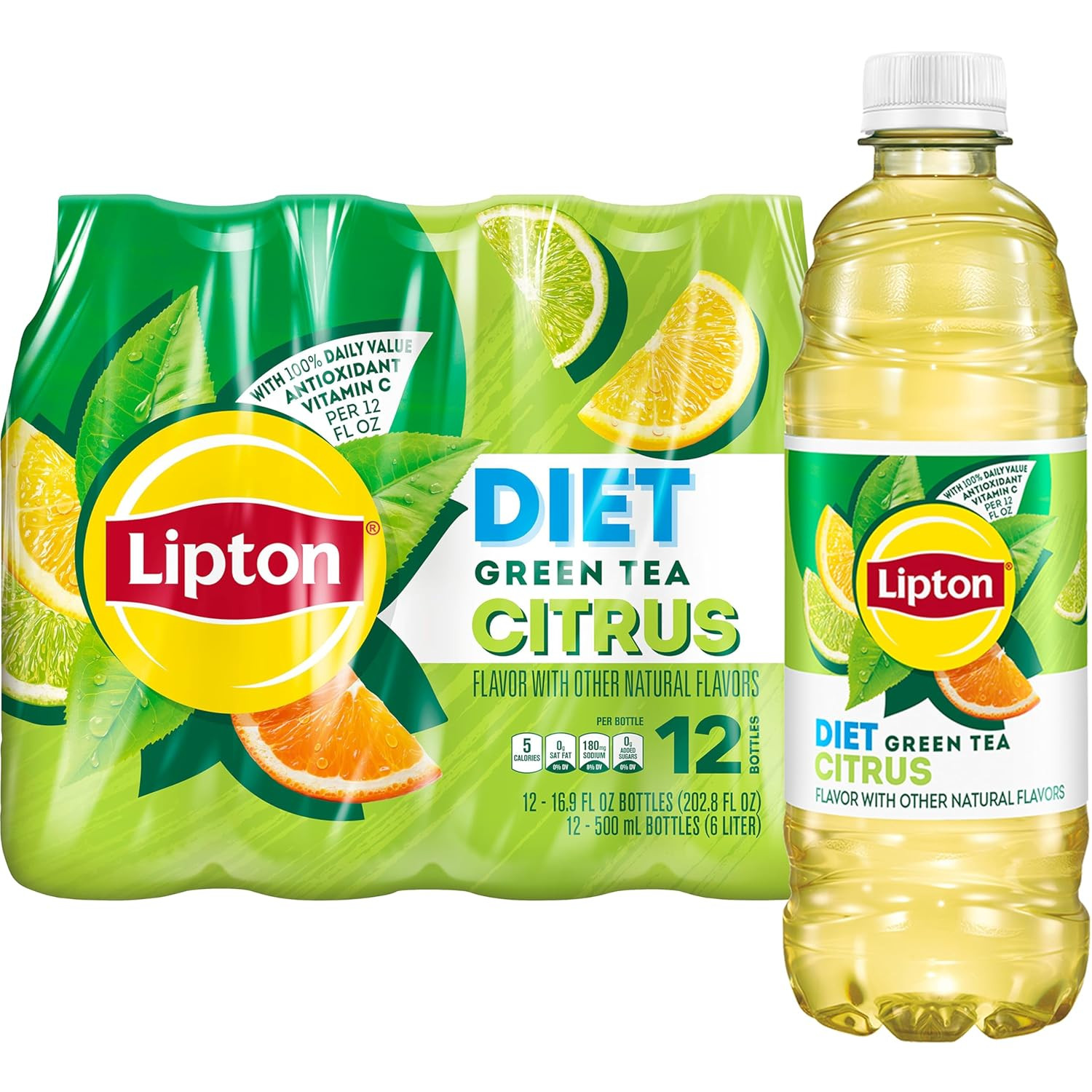 Diet Peach Iced Tea, 16.9 Fl Oz Bottles (Pack of 12)