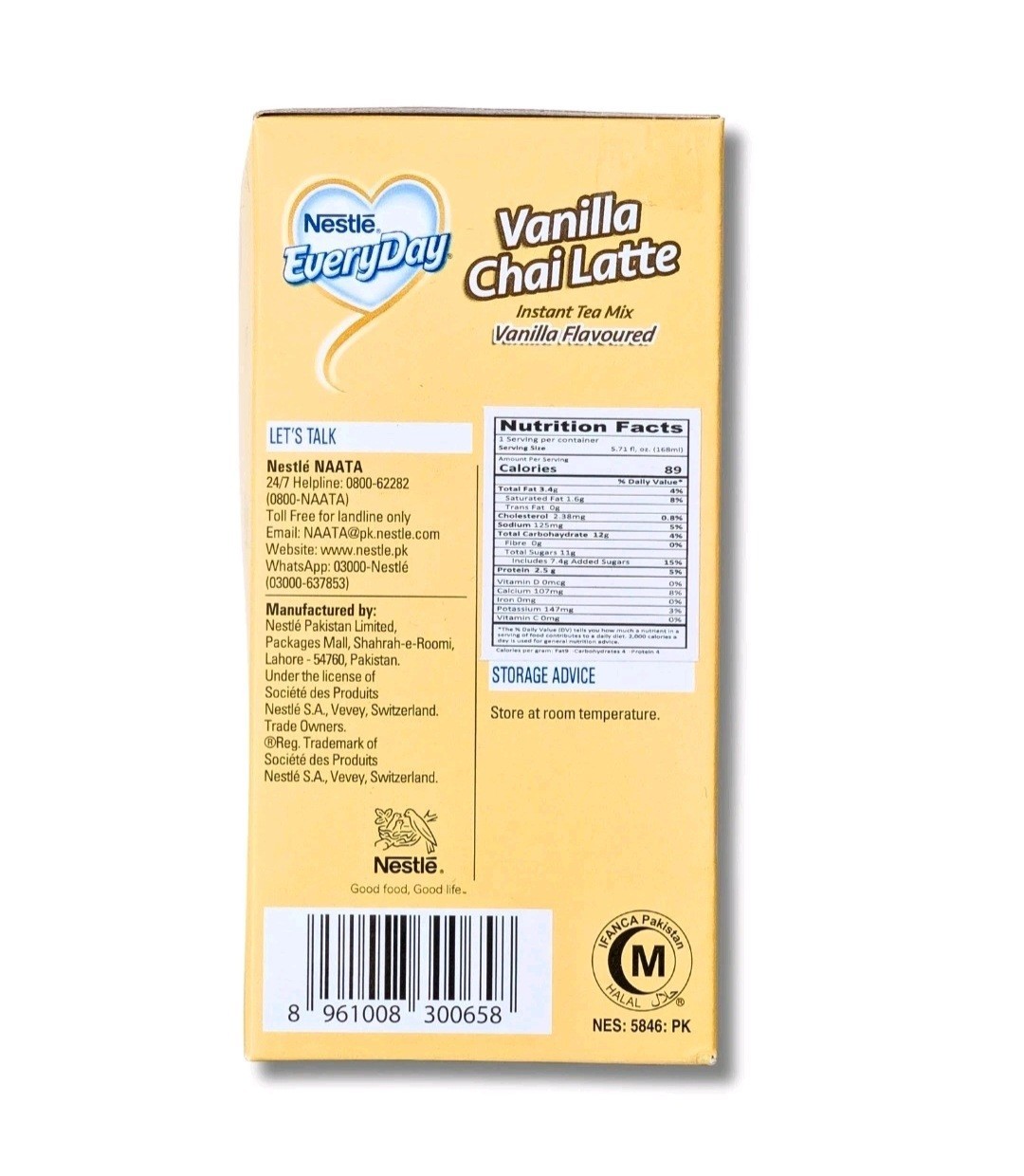 Nestlé EveryDay Vanilla Chai Latte 10 Sticks 200g Instant Tea Mix Just Add Water
