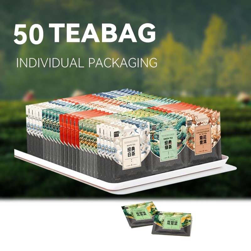 BEI CAI Tea Bags Sampler Assortment Box (50 Count) 10 Different…