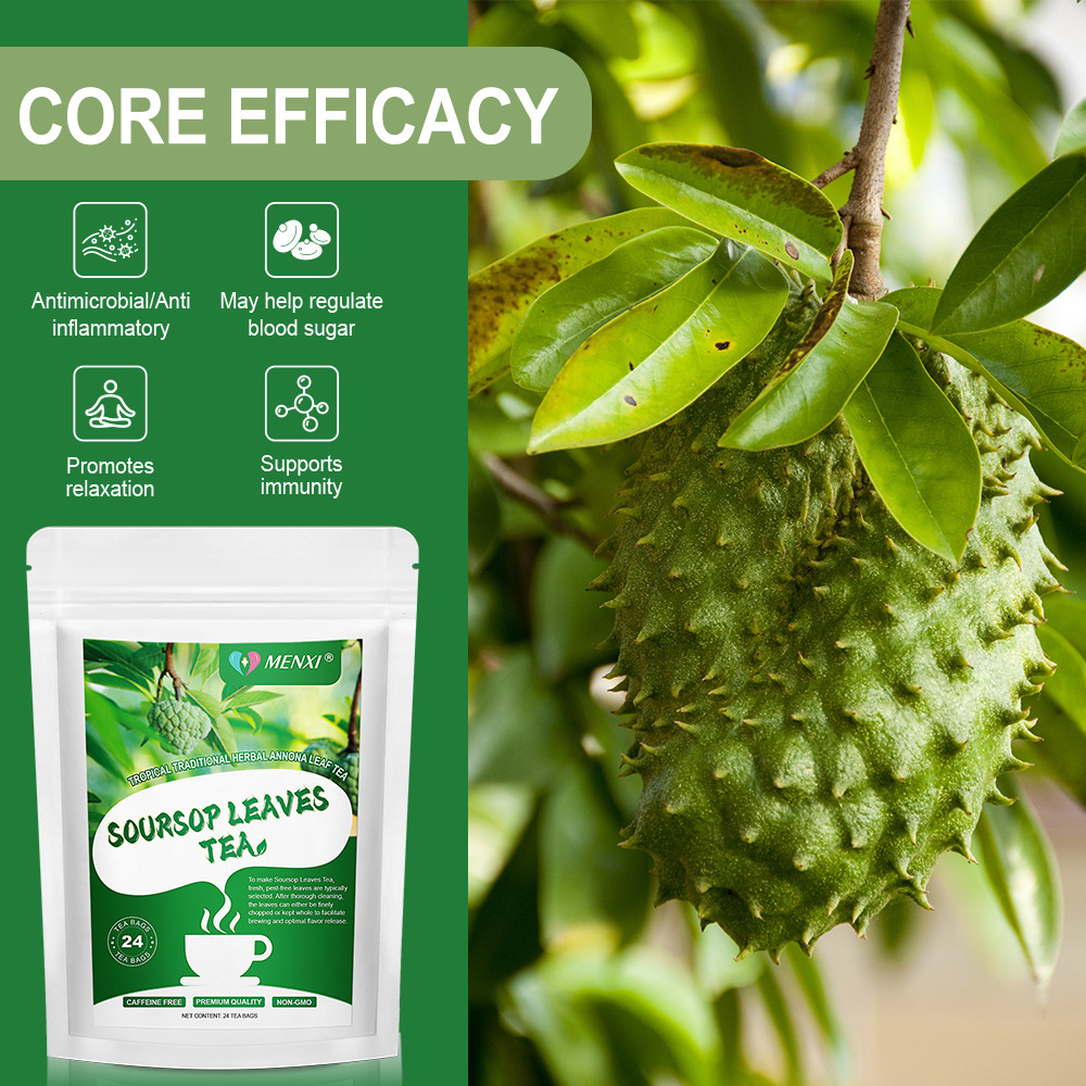 Soursop Tea Bags 100% Natural Graviola Leaves, Hoja Guanabana Tea, Caffeine Free