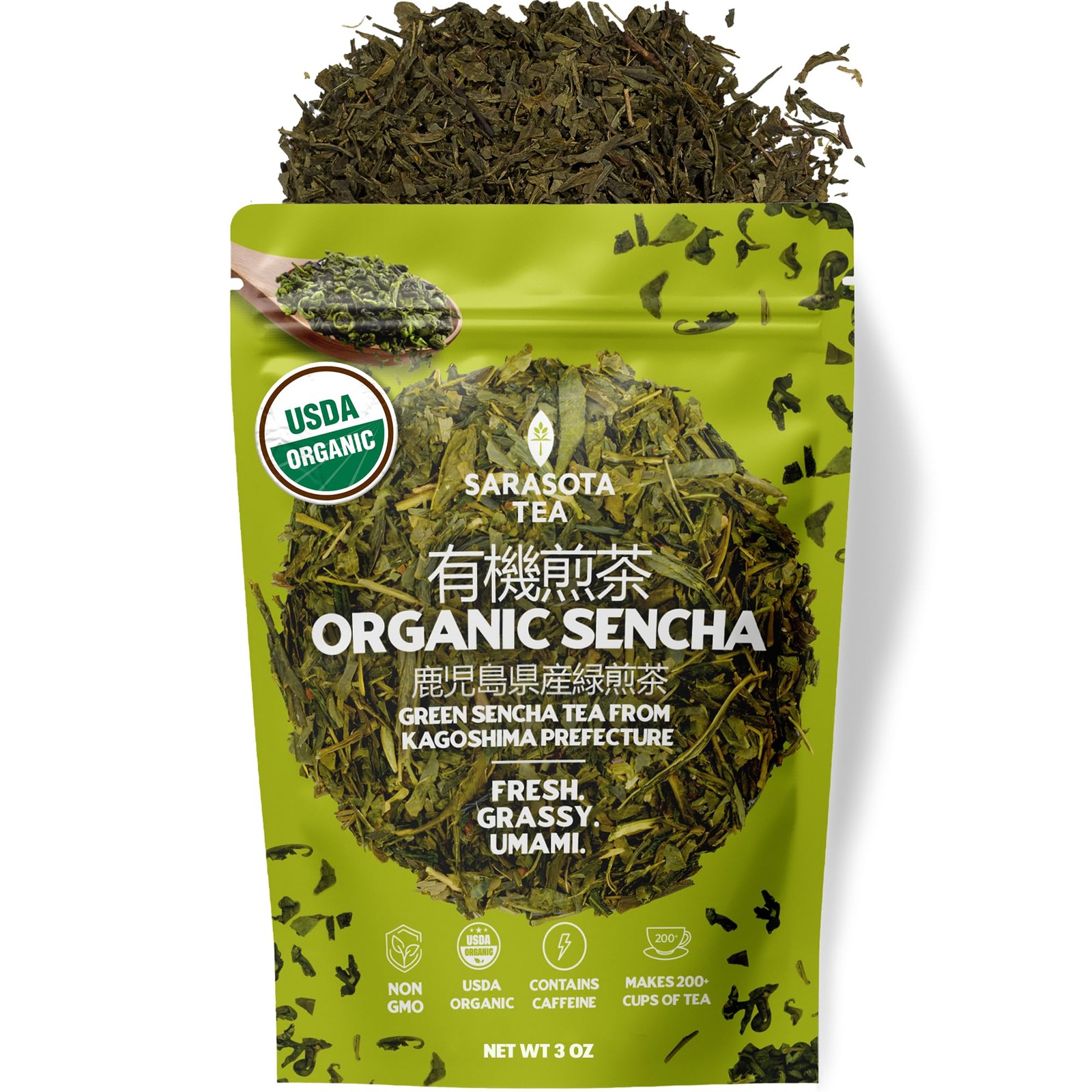Organic Japanese Sencha Green Tea Loose Leaf | Premium Green Tea from Kagoshi…
