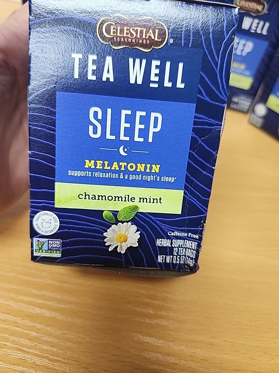 (6) Sleep, Melatonin, Chamomile Mint, Caffeine Free, 12 Tea Bags, 0.04 oz 1.2 g