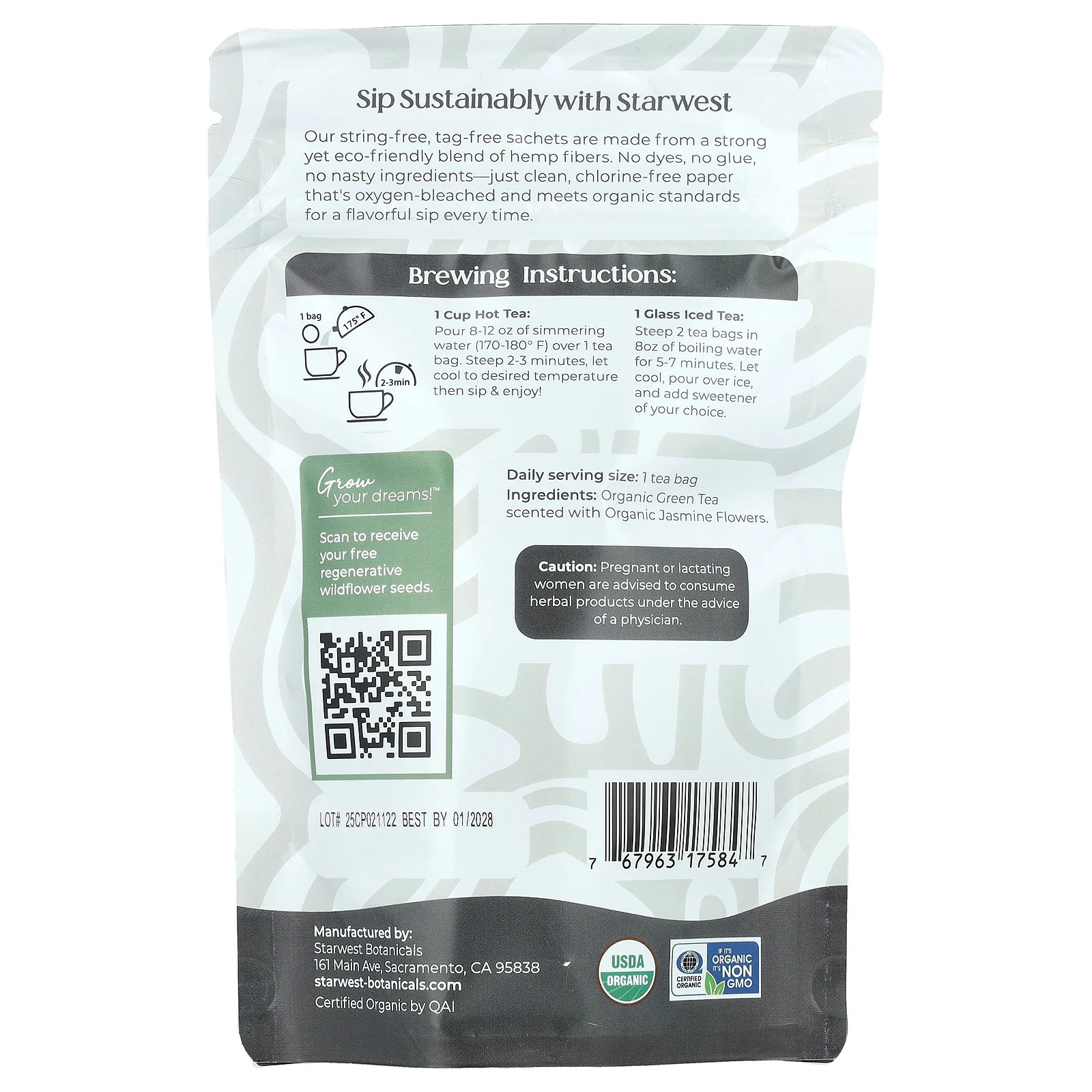 Organic Jasmine Tea, 20 Tea Bags, 1.4 oz (40 g)