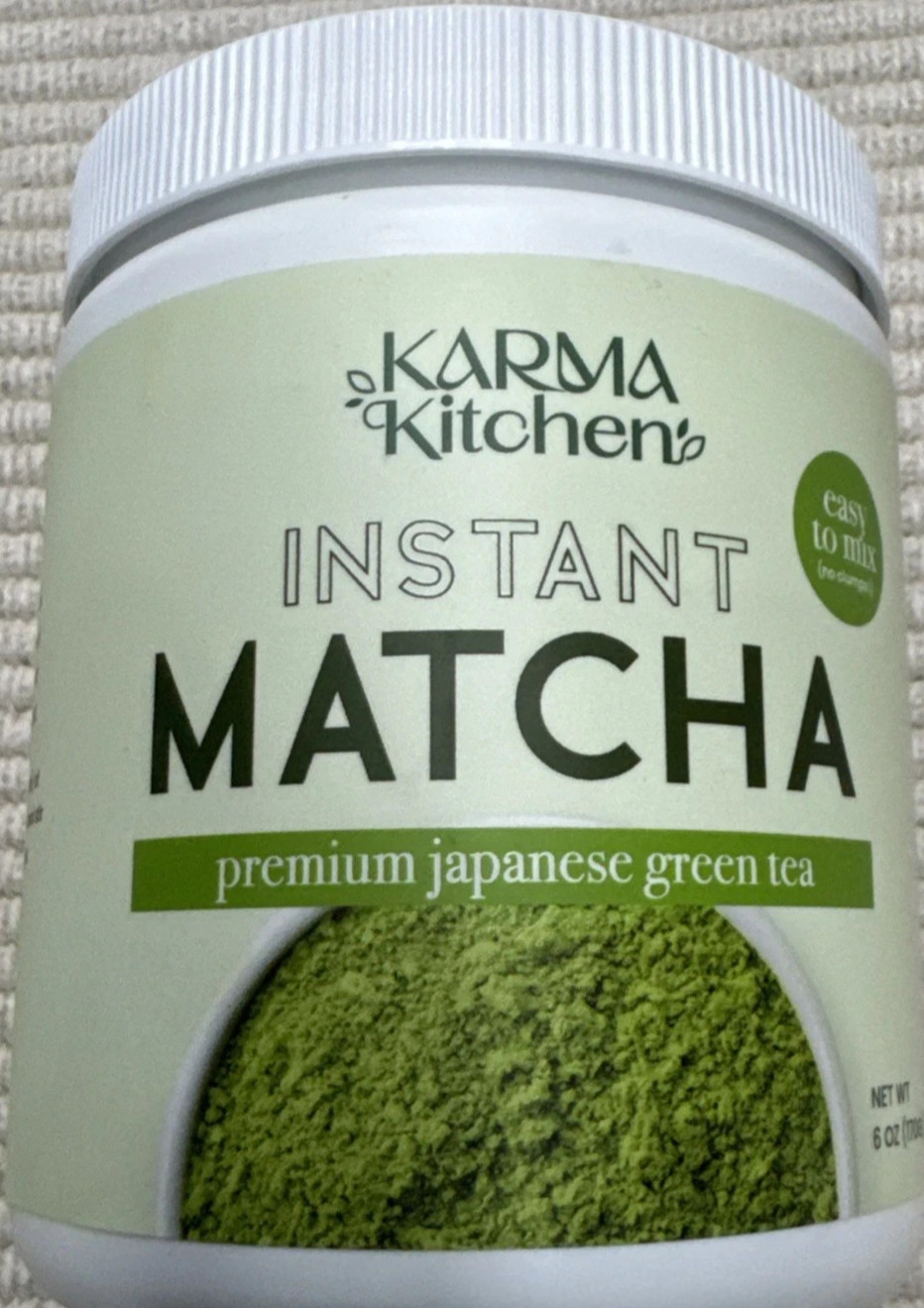 (1) Karma Kitchen Instant Matcha 6 Oz Premium Japanese Green Tea. 01/05/2028