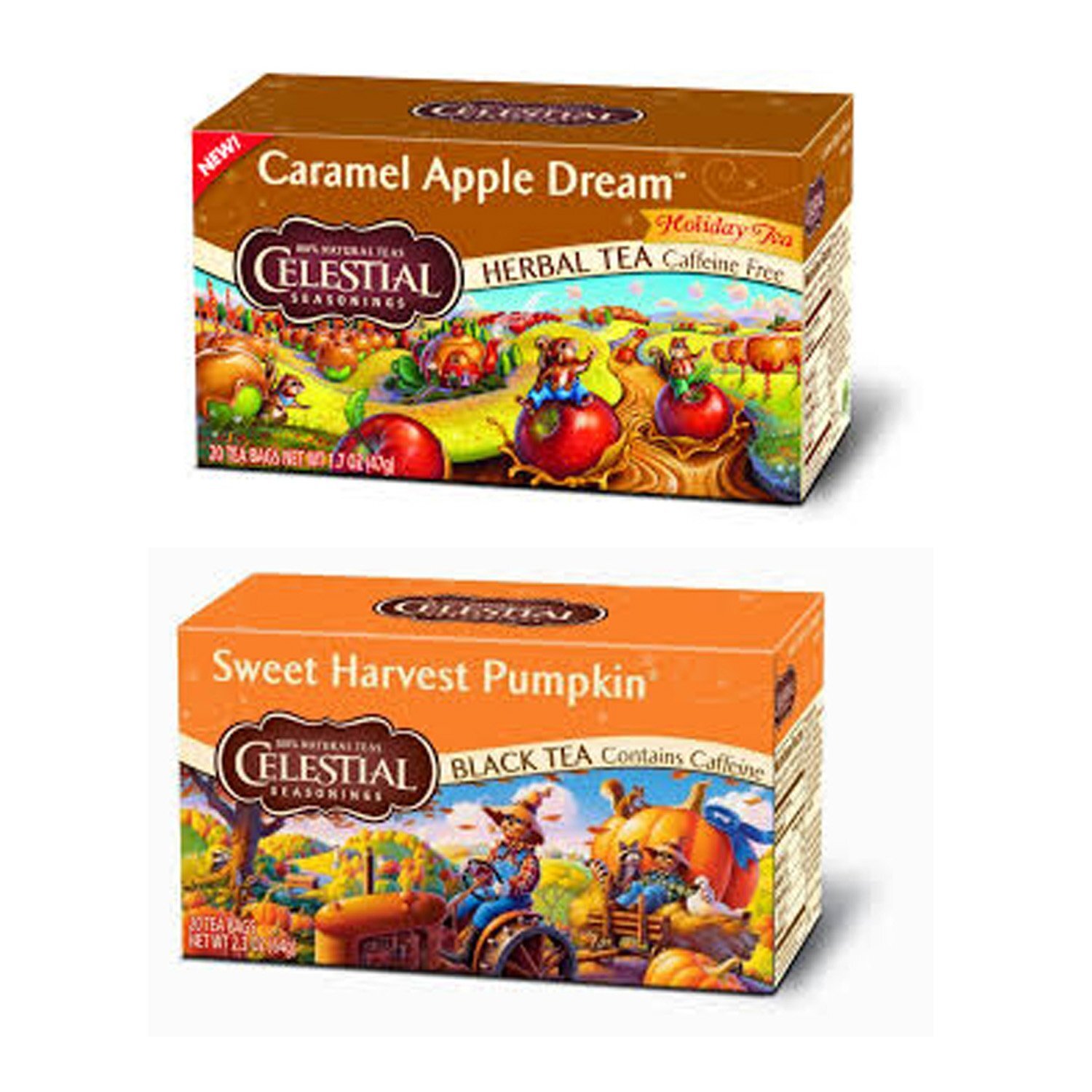 Celestial Seasonings Tea Sweet Harvest Pumpkin & Caramel Apple 20 Bags Ea