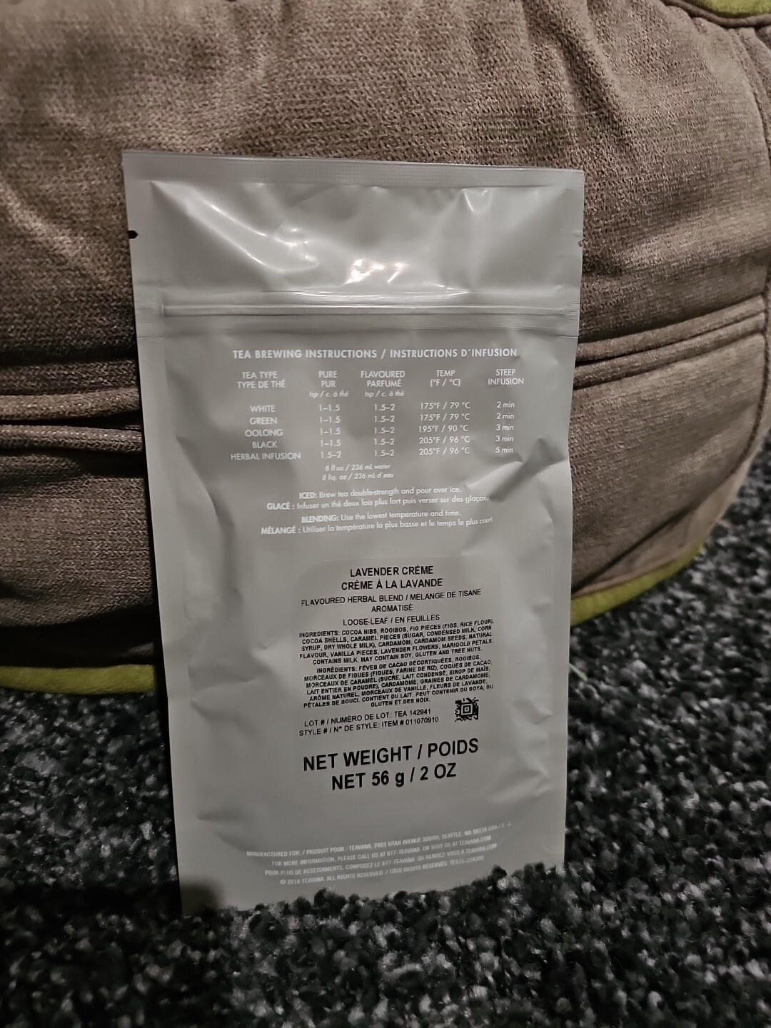 🌈🌷 NEW! HTF! TEAVANA LAVENDER CREME TEA SEALED BAG! 2oz Bag Sealed