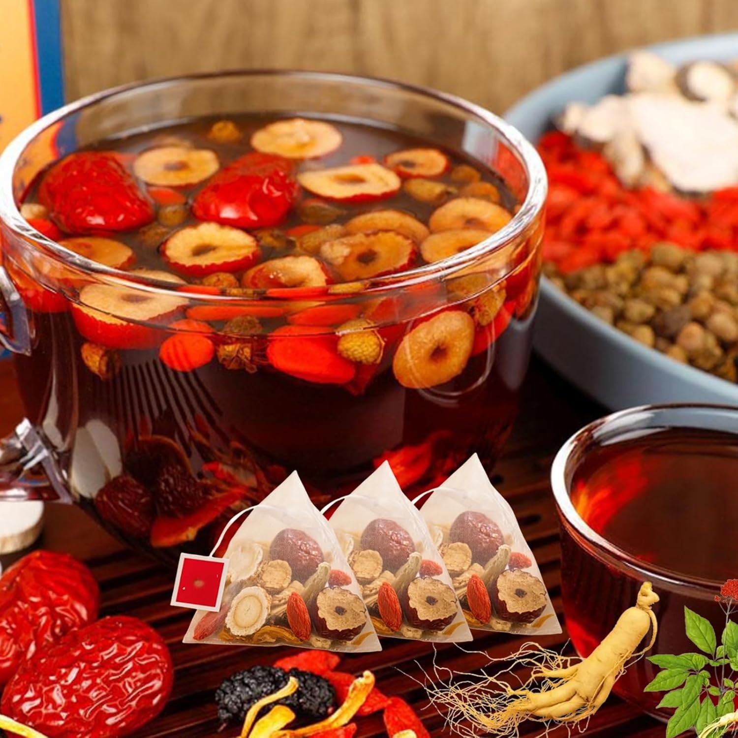 25pcs Ginseng Five treasure tea , Kidney tea ,liver tea , red date kidney health