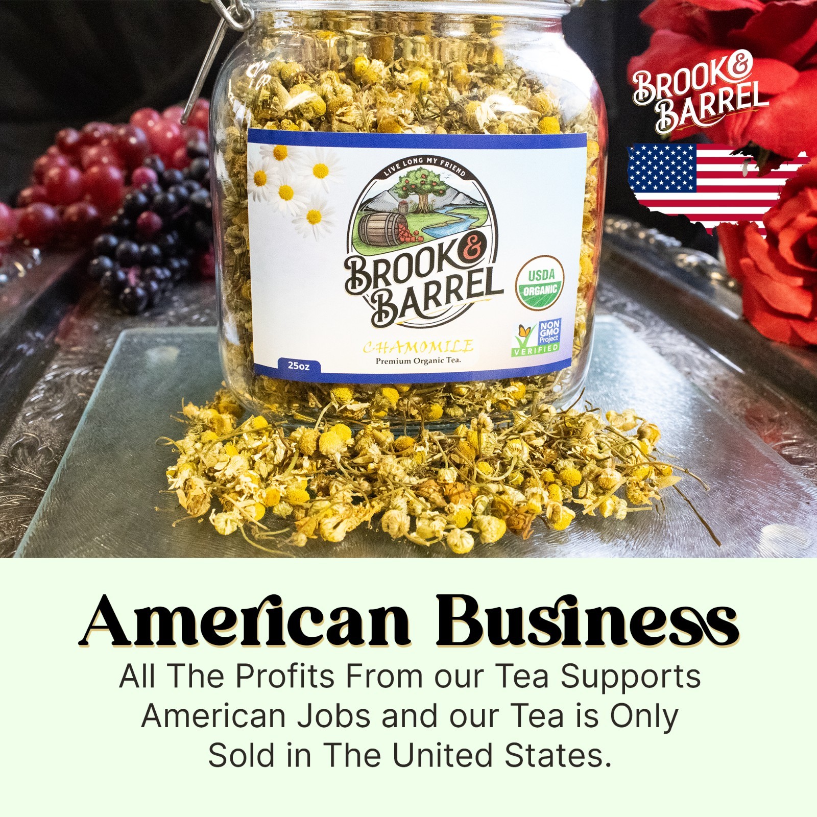 Organic Chamomile Tea Loose Leaf | Farm to Table | Premium Taste | Relaxing Herb