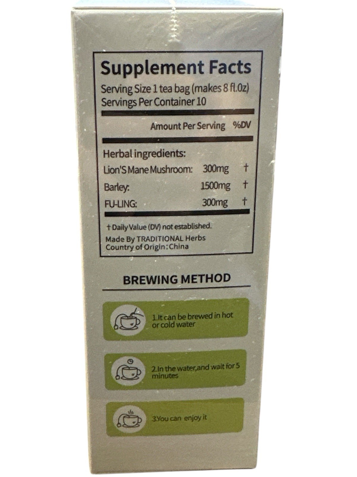 HappyTab BLOATEN Lion’s Mane Mushroom Barley Tea 5g X 10 Bags / Digestive Health