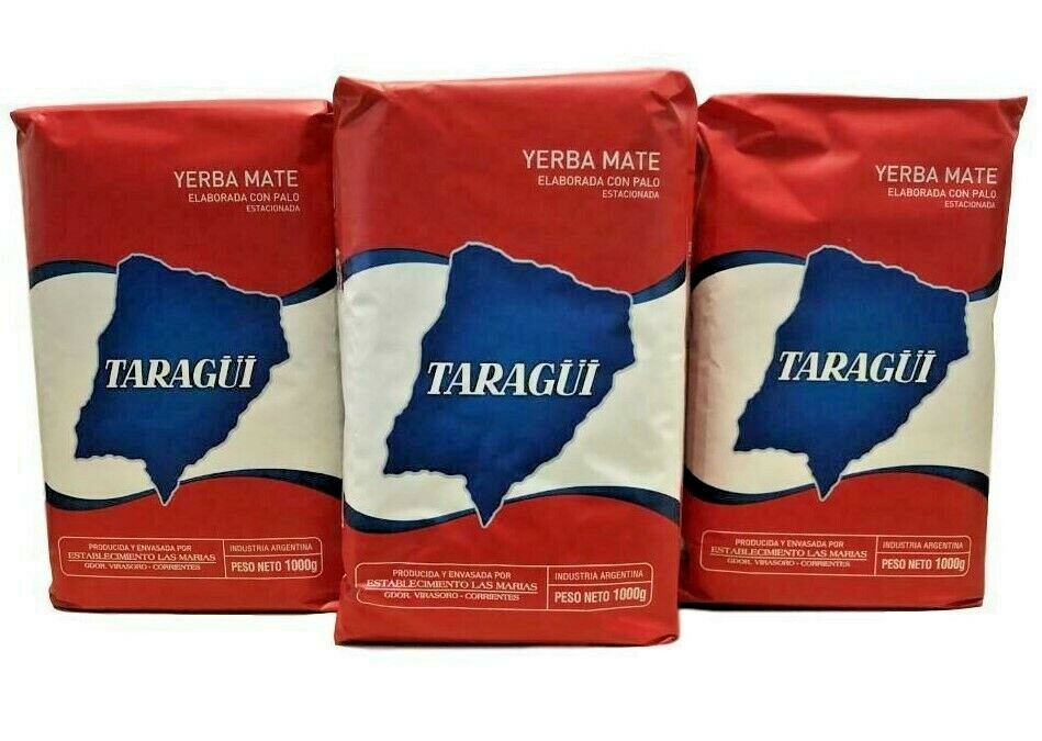 3-Pack YERBA MATE TARAGUI (6.6 LB/3KILOS) CON PALO SHIP FROM USA