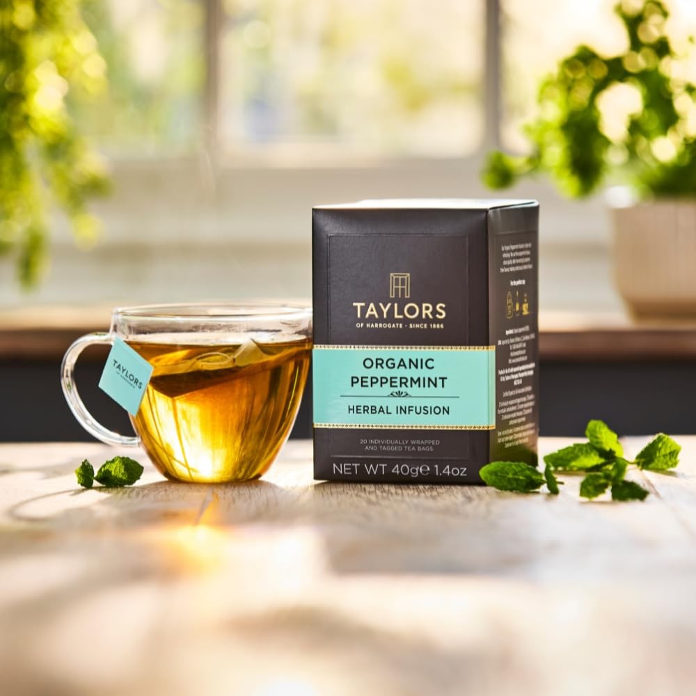 Taylors of Harrogate Organic Peppermint, Herbal Tea, 20 Count (Pack 1)