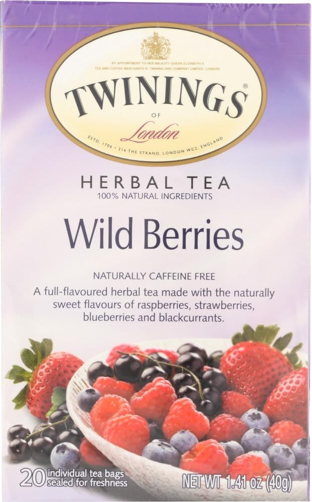 Twinings of London Wild Berries Herbal Tea Bags, 20 Count ( PACK OF 1 )