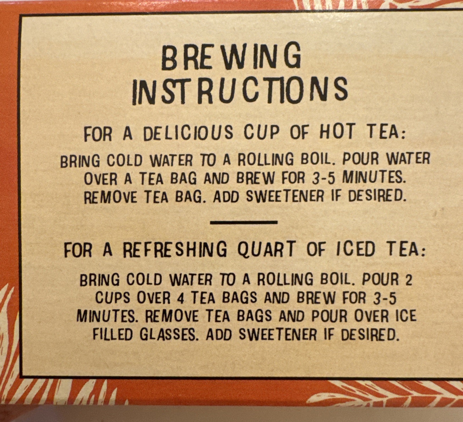 NEW Trader Joe’s Mango Flavored Black Tea 20 Tea Bags Iced Or Hot Best By 3/2027