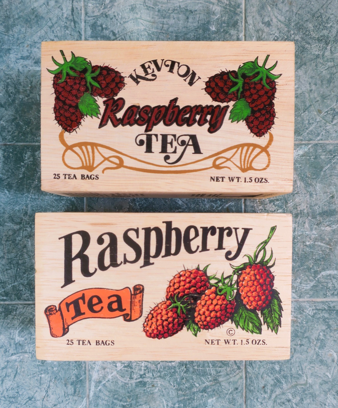 Two (2) KEVTON CEYLON TEA Wood Boxes