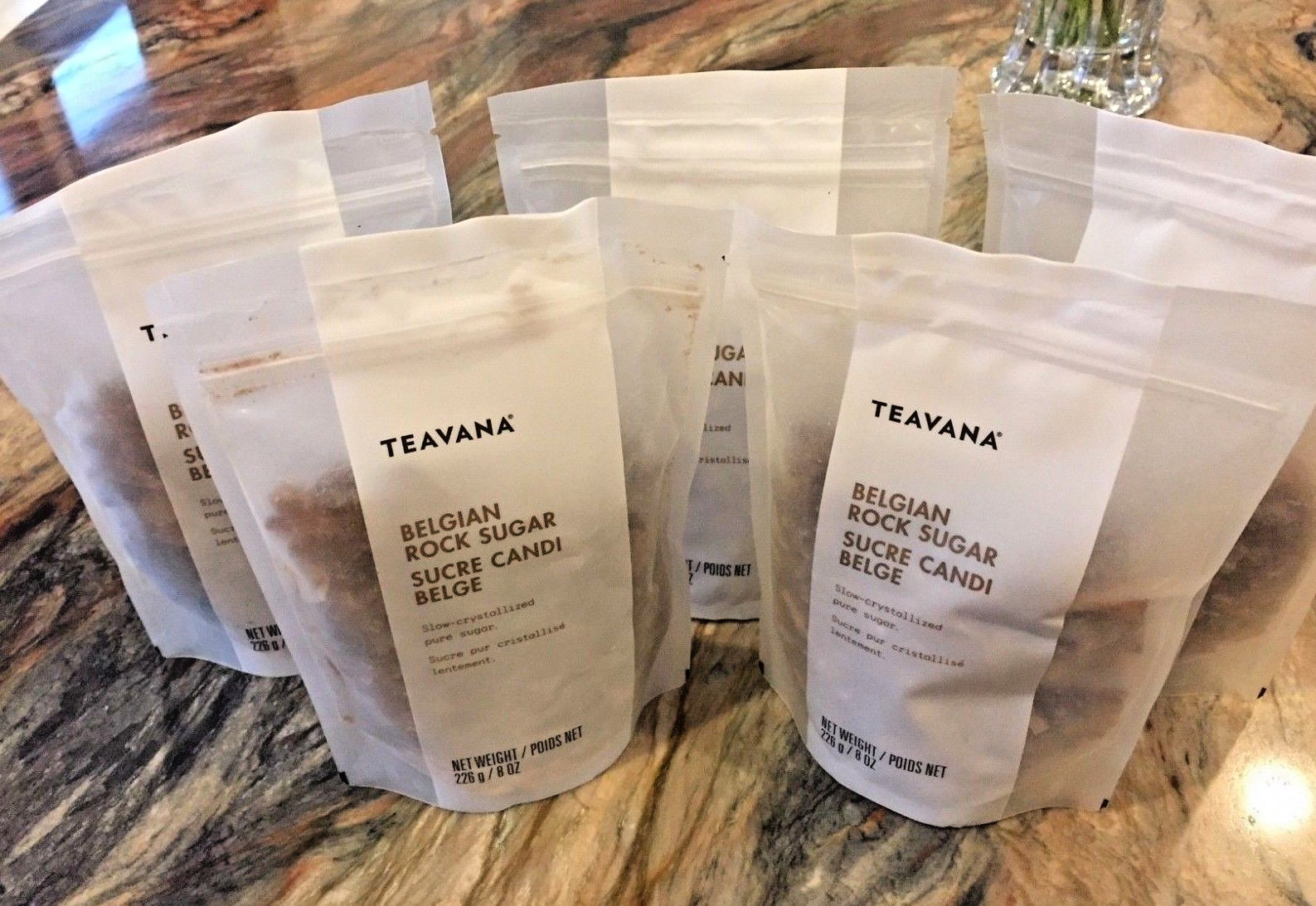 🍭🍬🍭 3 NEW! FRESH SEALED TEAVANA 8OZ BELGIAN ROCK SUGAR BAGS! 24OZ TOTAL! 🍬🍬