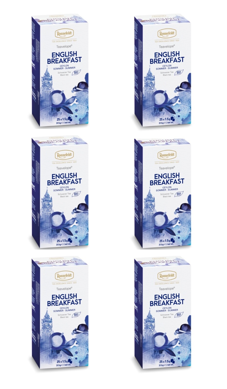 6 packs Ronnefeldt Teavelope® English Breakfast tea (BIO) (150 bags)