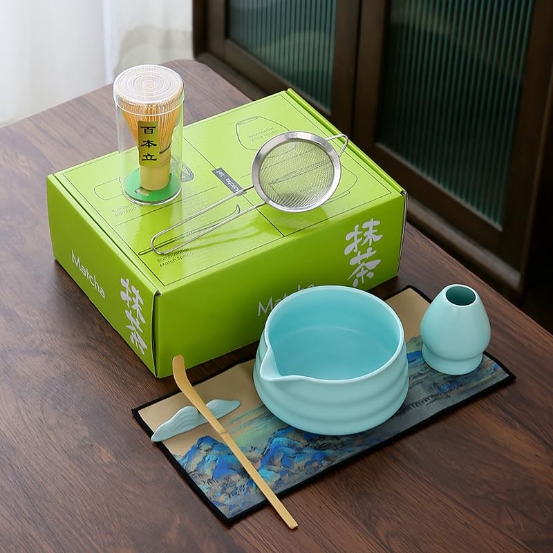 XhiGeUFG Matcha Set Matcha Whisk Matcha Bowl With Water Ladle Matcha Whisk Ho…