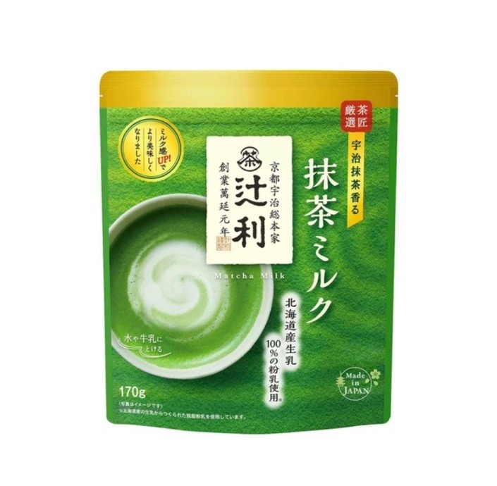 Tsujiri Matcha Milk Powder 170g Uji Matcha Latte Creamy Japan Hokkaido Milk