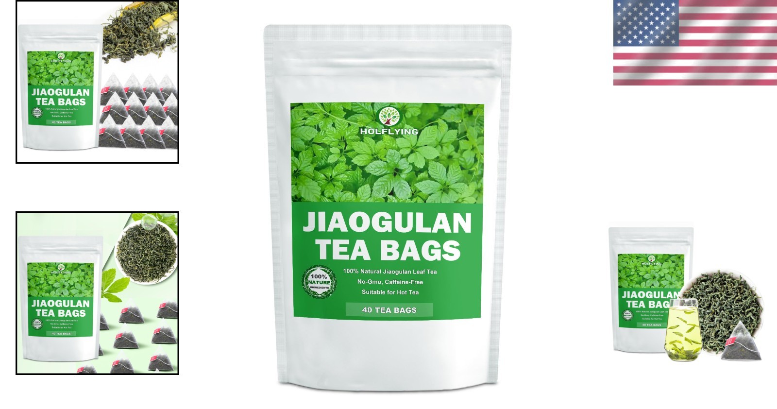 40 Count Jiaogulan Tea Teabags – 100% Natural, Caffeine-Free, Antioxidant Rich