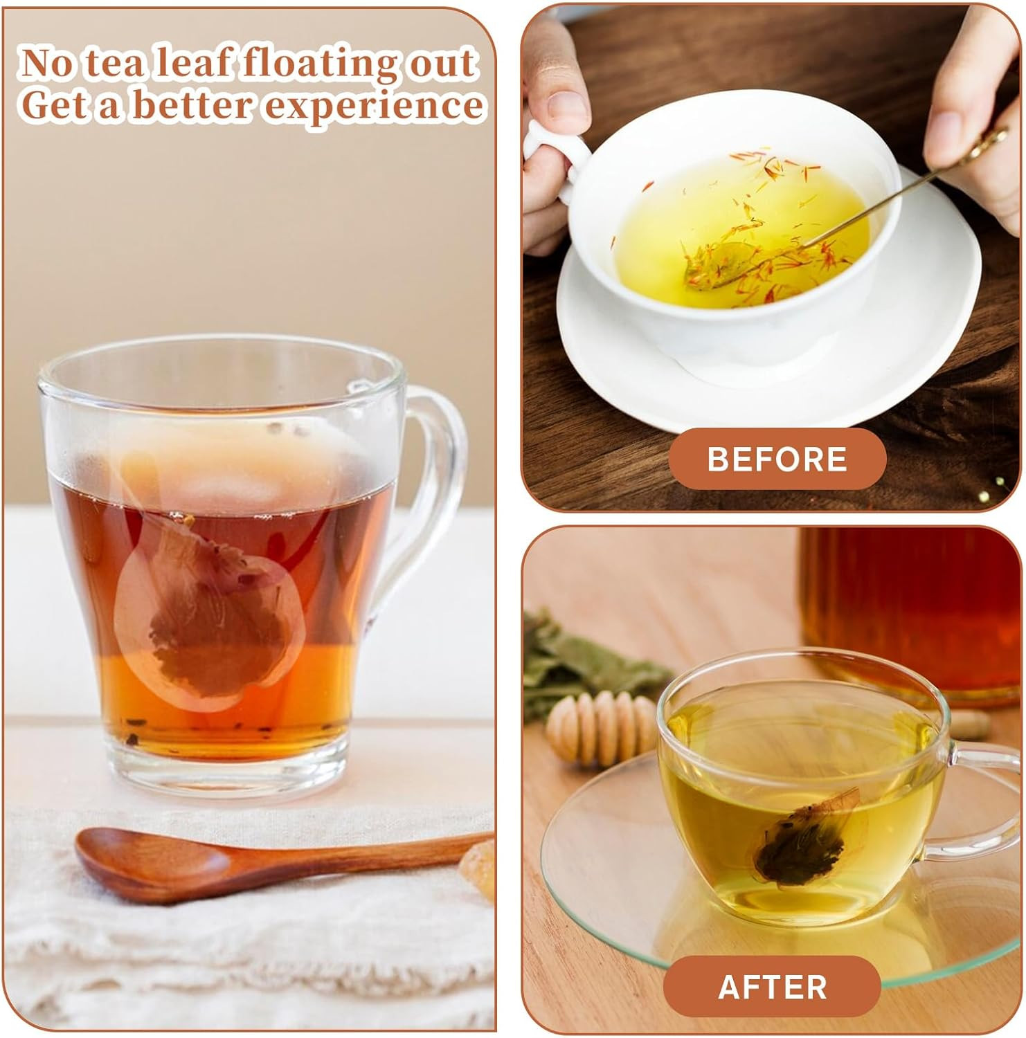 200 Pcs Tea Bags for Loose Leaf Tea Natural round Tea Filter Bags Disposable Woo