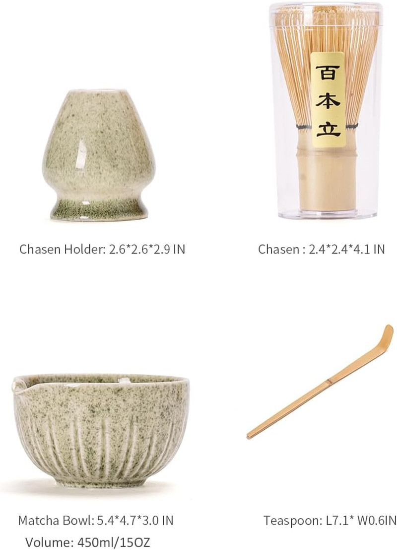 Matcha Set – Match Bowl with Spout and Whisk, 15 OZ, Matcha Scoop | Matcha Whisk