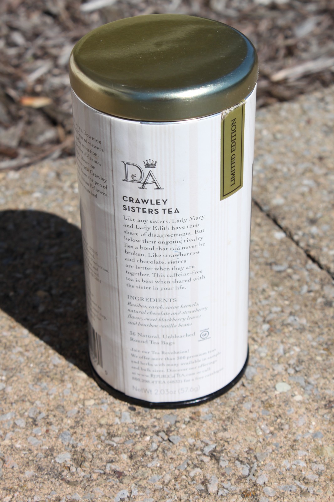 Downton Abbey Crawley Sisters Tea Canister opened