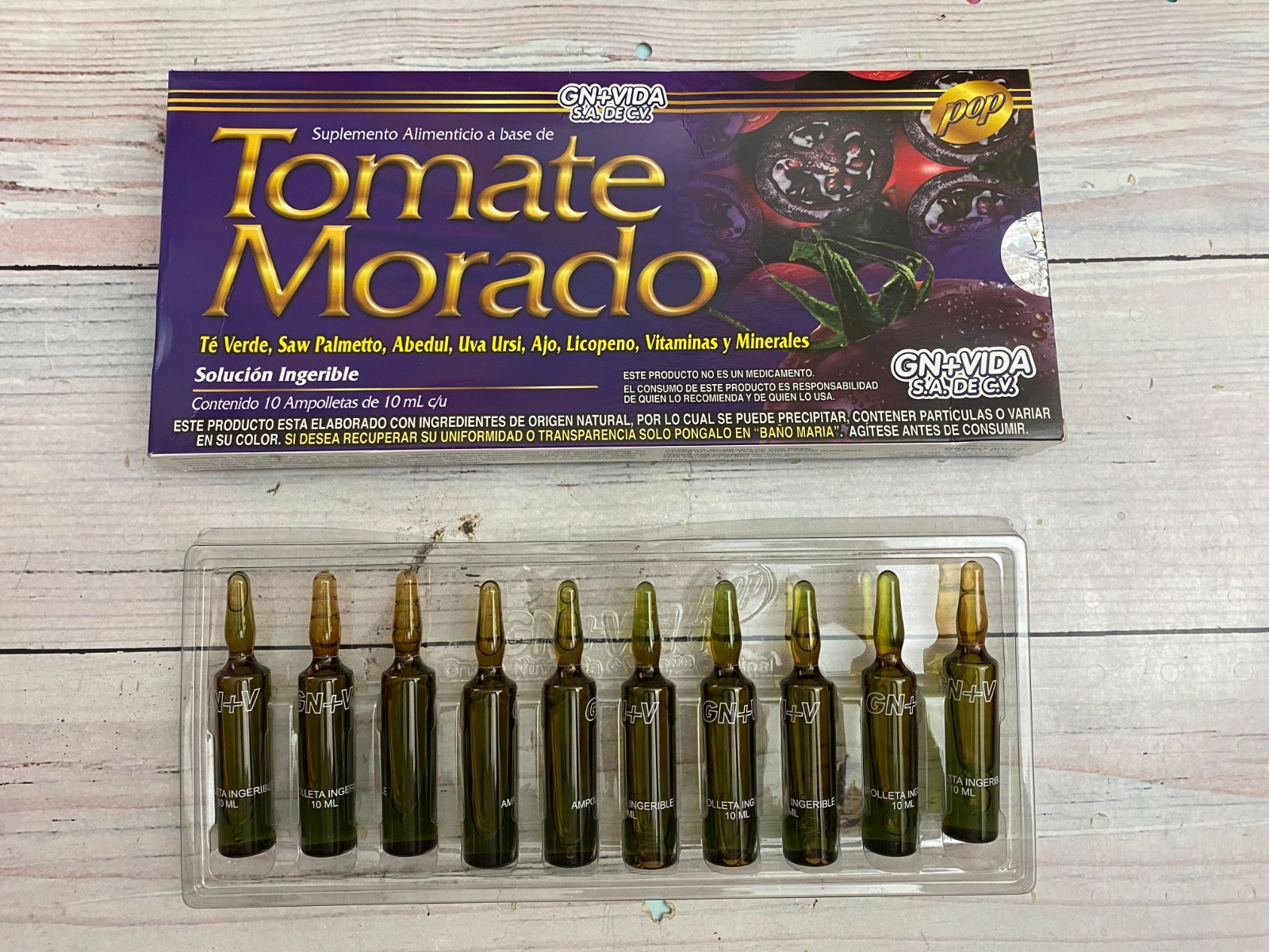 Tomate Morado – Te Verde – Vitaminas y Minerales 10 Ampolletas 100% Natural