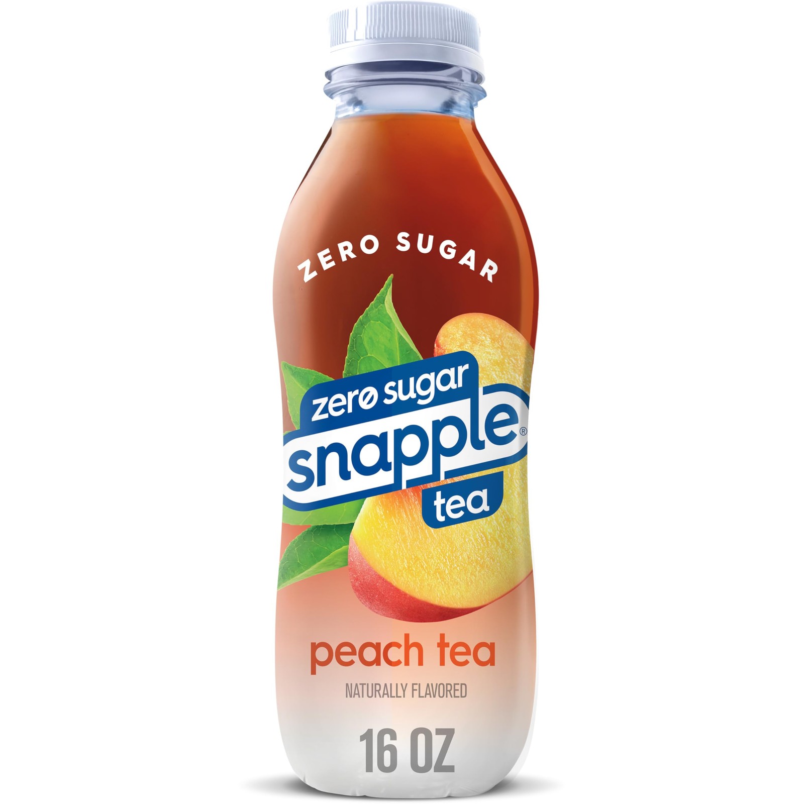 Snapple Zero Sugar Peach Tea, Vegetarian, 16 fl oz Recycled Plastic Bottle