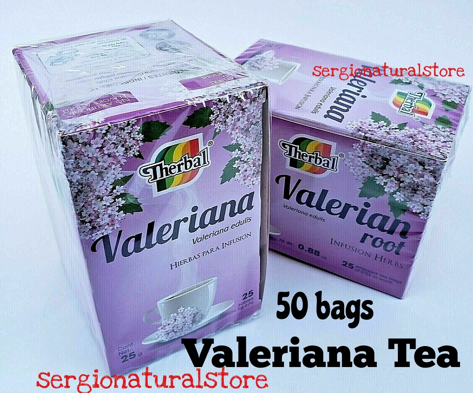 2 Packs VALERIAN TEA 50 BAGS TE DE VALERIANA (Valerian edulis) Made in Mexico