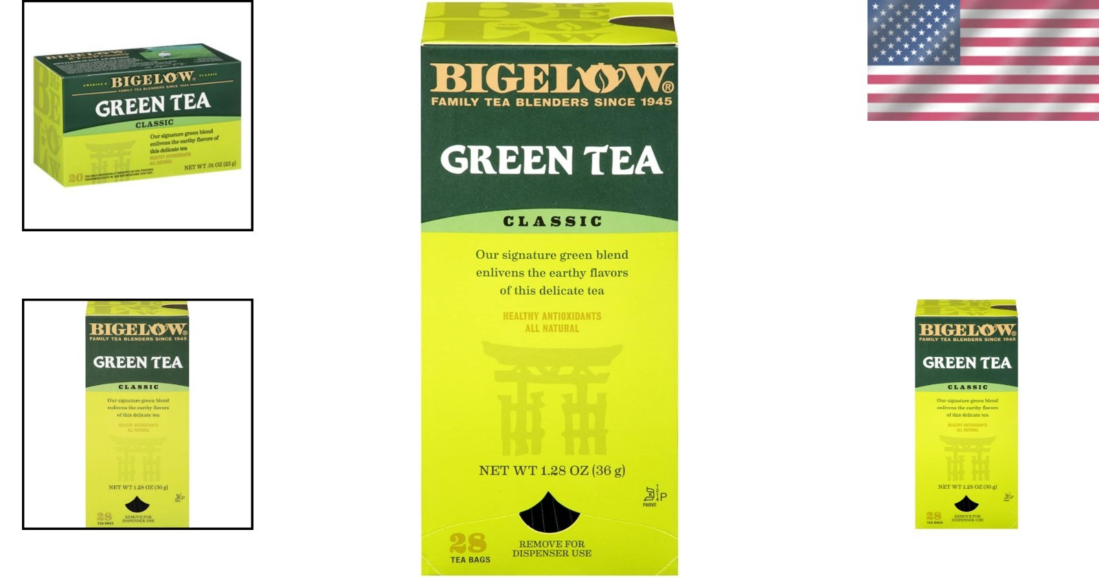 28 Count Bigelow Gluten Free Green Tea Bags – Perfect for Relaxation Anytime