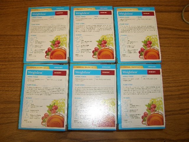 6 Boxes Traditional Medicinals Tea,Organic Weightless w/ Cranberry 16 Bags in ea