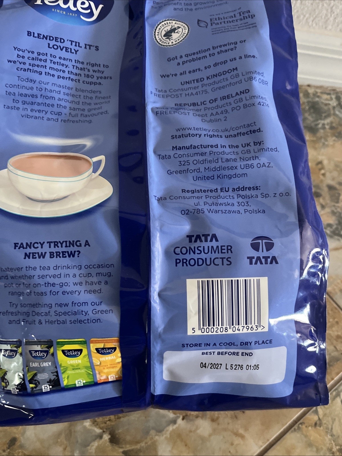 Tetley Original Tea Bags 440 Teabags 100% Natural Black Tea