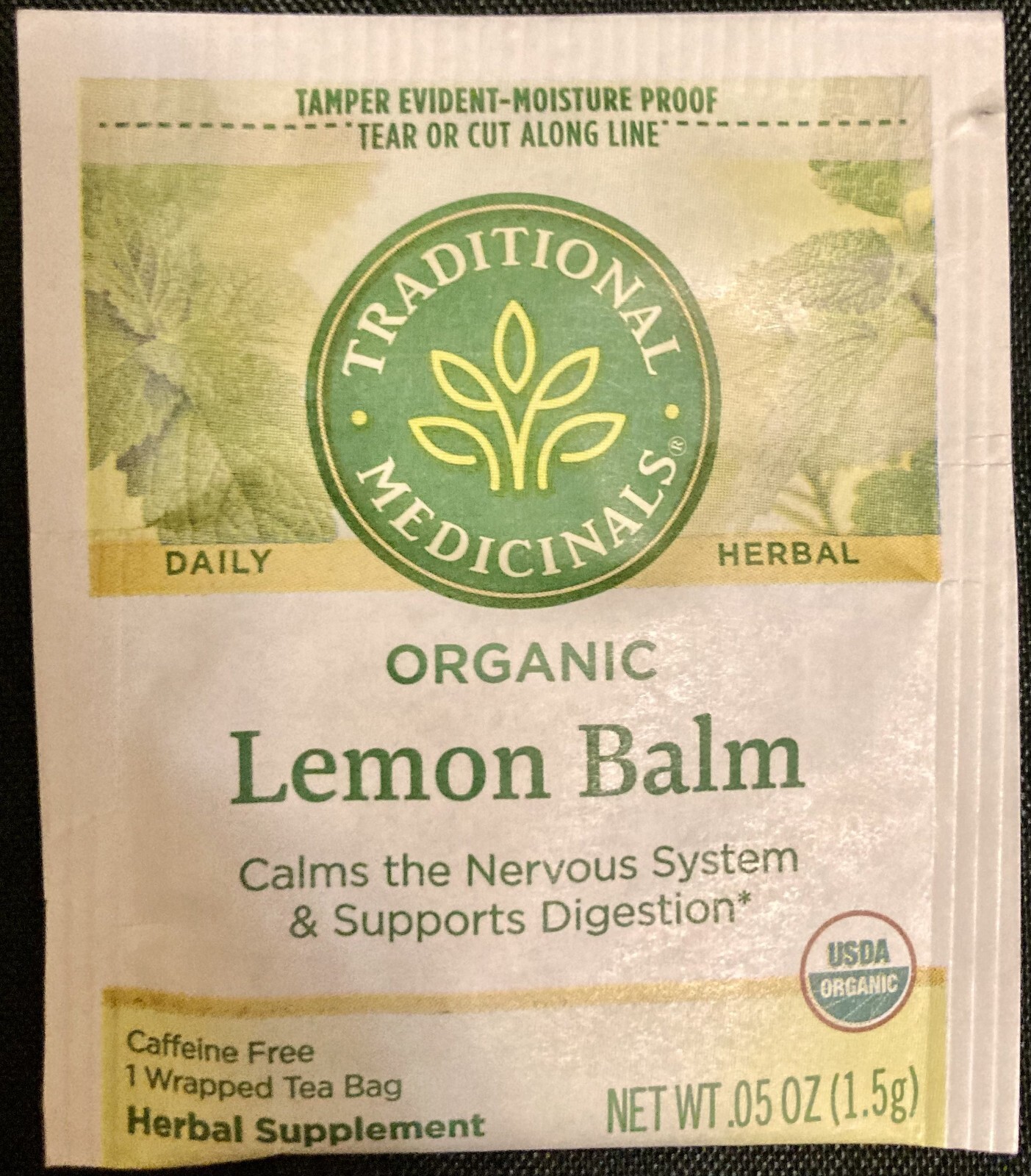 Traditional Medicinals Organic Lemon Balm, Caffeine Free, 40 Individual Tea Bags