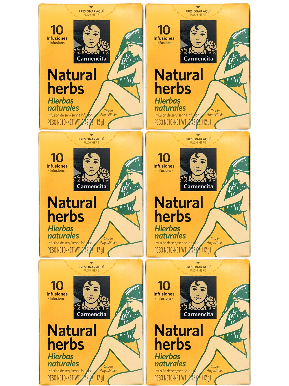 Carmencita Sen Tea Natural Herbs Te Hierbas Naturales 10 Bolsas Tea Bags 6 Pack