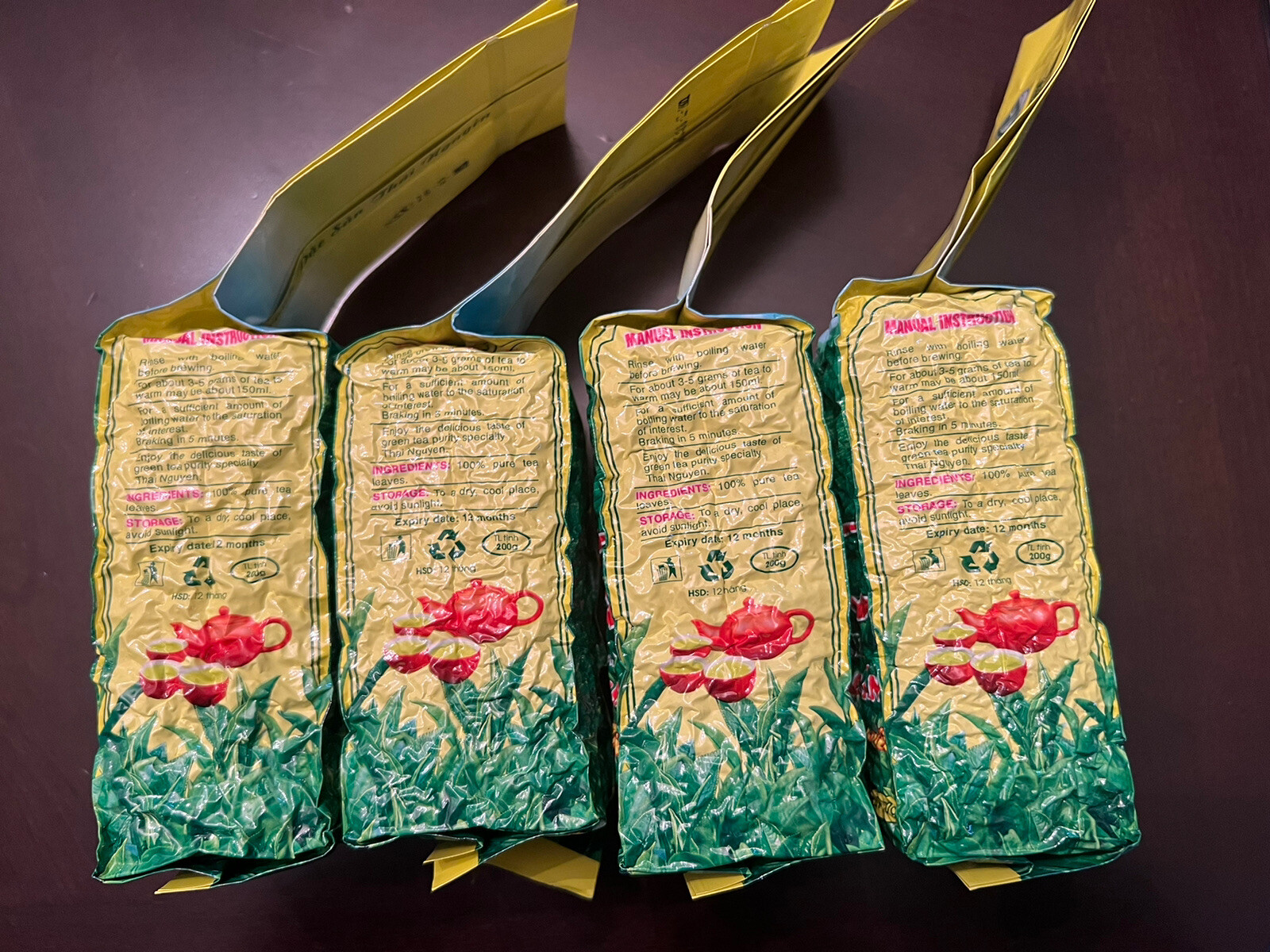 TRA XANH THAI NGUYEN PACK OF 4! HIGH MOUNTAIN GREEN TEA Loose Leaves