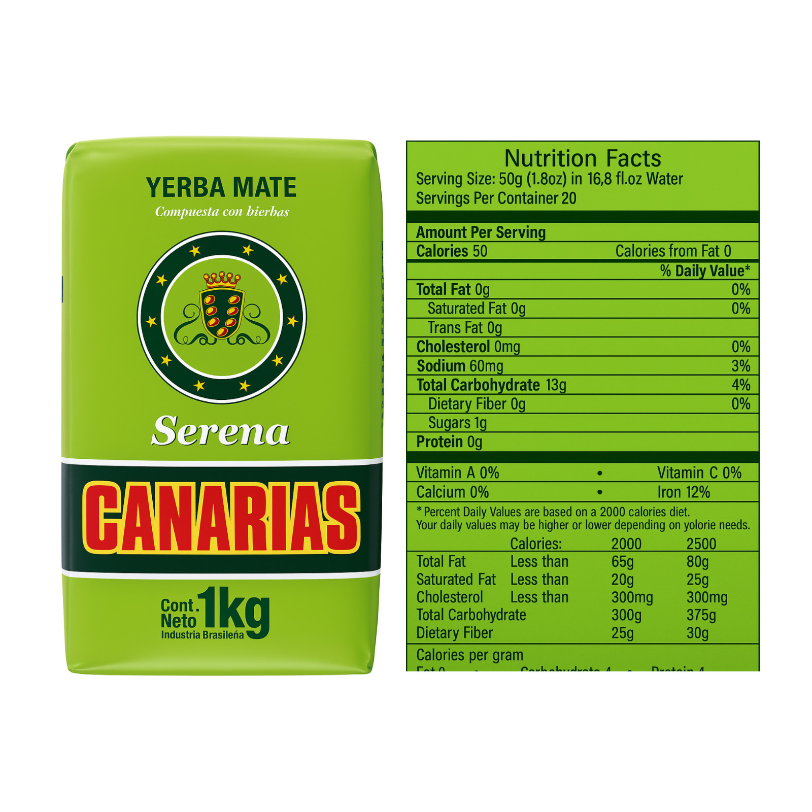 *YERBA MATE SERENA 1KILO 2.2 LB “Ship From USA””
