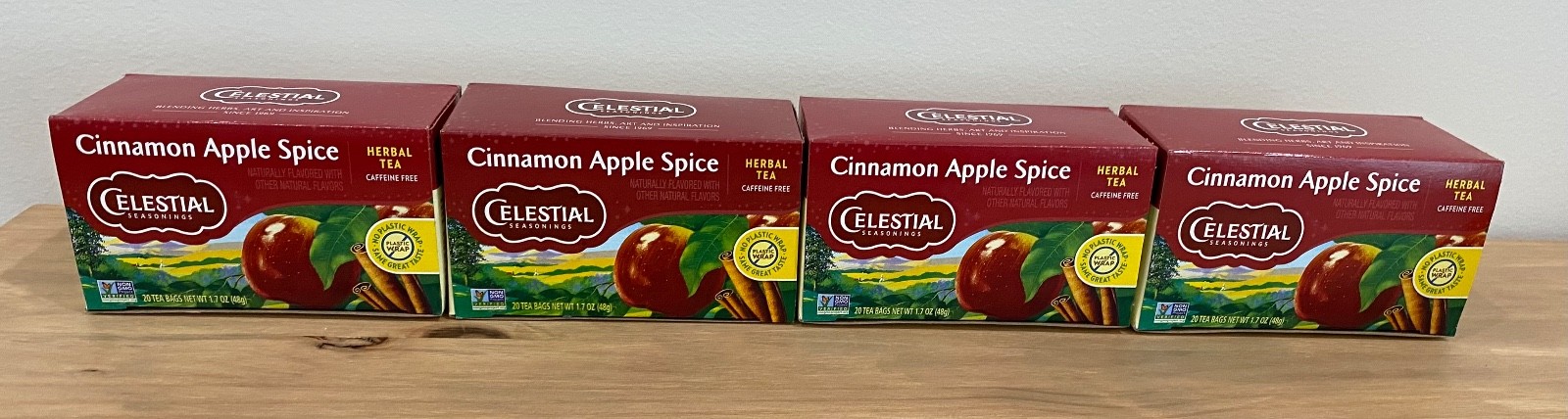 Celestial Seasonings Cinnamon Apple Spice Herbal Tea LOT/4 Boxes BBD 11’27