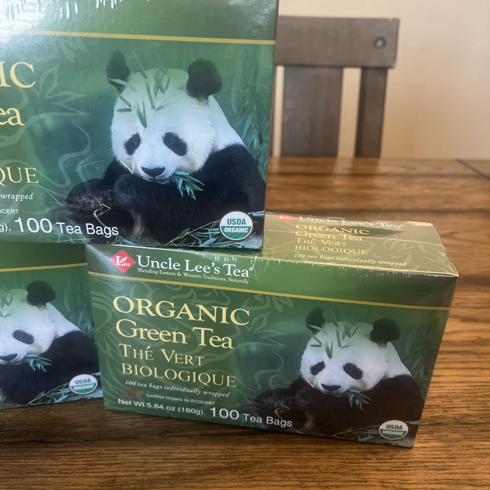 3-Uncle Lee’s Tea Organic Green Tea 100 Bags Each -Lot Of 3 Boxes Exp 6/2029