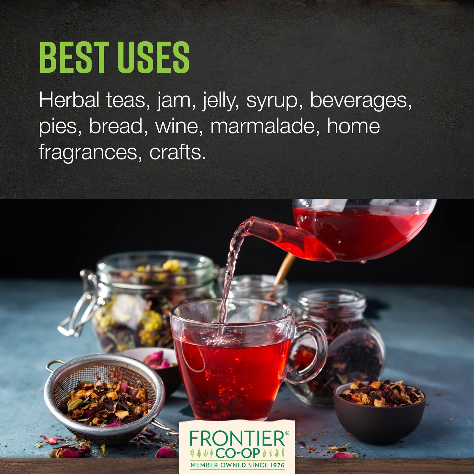 Frontier Co op Organic Seedless Rosehips 16oz Culinary Crafts Herbal Tea
