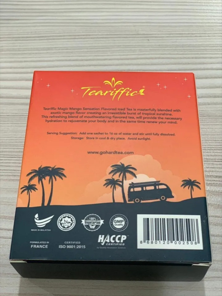 12 SACHETS EACH BOX TEARRIFIC MAGIC MANGO SENTATION ICED TEA UNISEX GO WILD