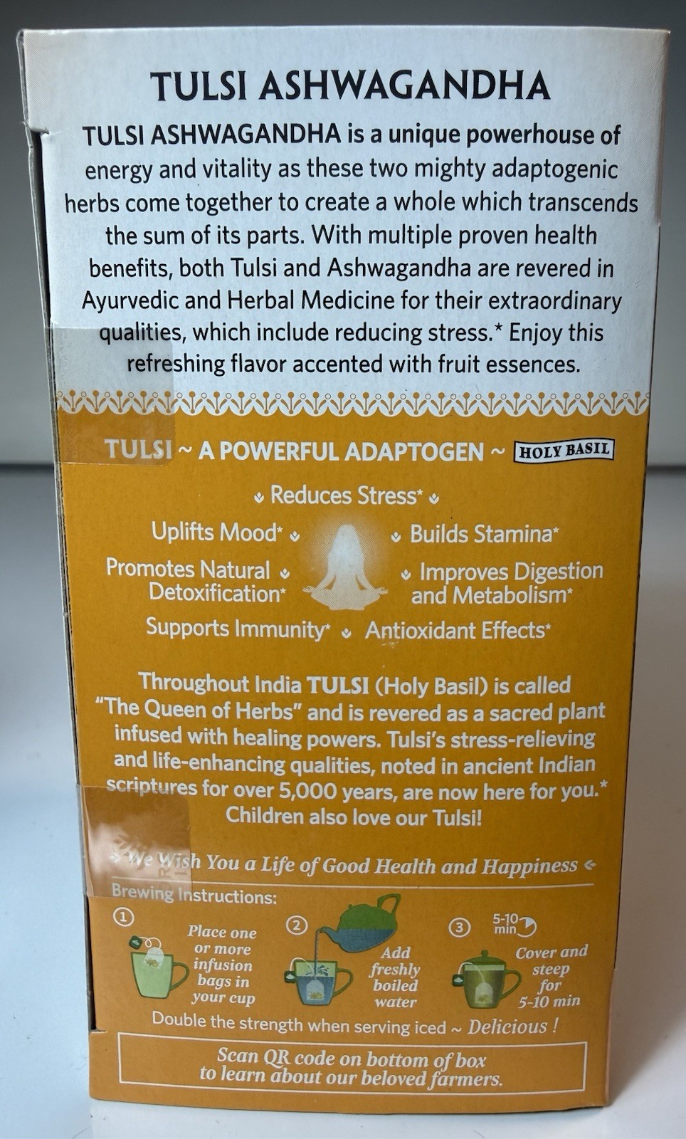 Tulsi Ashwagandha Tea, Caffeine Free, 18 Infusion Bags, 1.27 oz (36 g)